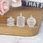 MageCrux 3Pcs/Set 1:12 Dollhouse Miniature Doll Accessories Toy For Transparent Candy Jar