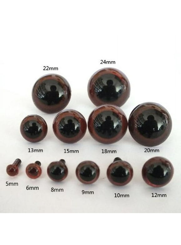 MageCrux 5-20mm Brown color Plastic safety eyes for toys Multicolor plush animal eye