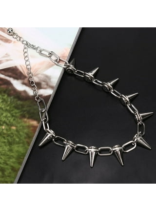Goth Charms for Croc Women Girls,Shoe Chains,Metal Spikes Punk Rivets silver