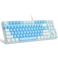 thumbnail image 2 of ZIYOULANG K87 Mechanical Keyboard, TKL 87 Keys Wireless 2.4GHz/Bluetooth 5.1/Wired Custom Coiled USB C Cable RGB Gaming Keyboard, Hot-Swappable Yellow Switch For PC PS5 PS4 Xbox One Mac Cherry MX 2 of 10