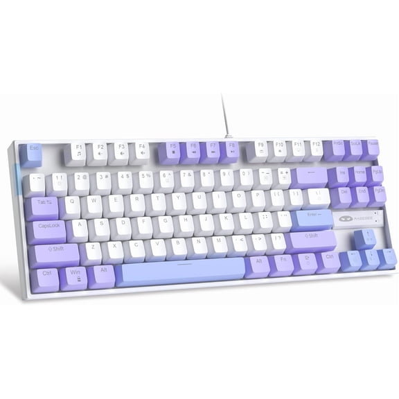 MageGee 75% Mechanical Gaming Keyboard, Blue Switch, LED Blue Backlit, 87 Keys Compact TKL Wired Keyboards