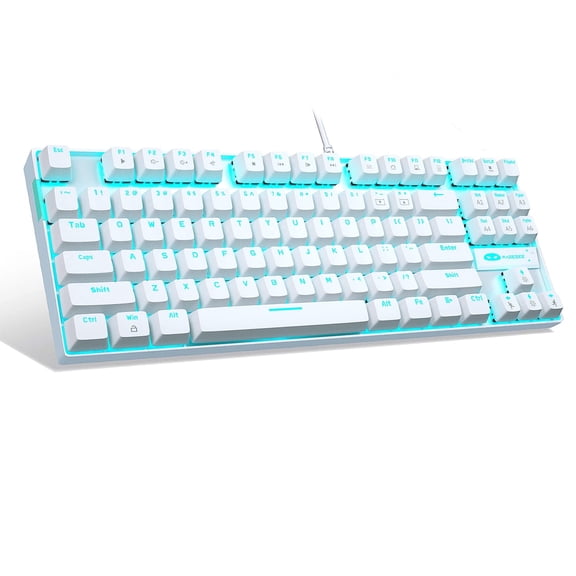 MageGee 75% Mechanical Gaming Keyboard, Blue Switch, LED Blue Backlit, 87 Keys Compact Tkl Wired Keyboards