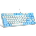 thumbnail image 1 of MageGee 75% Mechanical Gaming Keyboard with Red Switch, LED Blue Backlit Keyboard, 87 Keys Compact TKL Wired Computer Keyboard for Windows Laptop PC Gamer - White/Blue, 1 of 8
