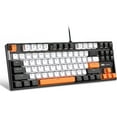 thumbnail image 1 of MageGee 75% Mechanical Gaming Keyboard with Yellow Switch, LED White Backlit Keyboard, 87 Keys Compact TKL Wired Computer Keyboard for Windows Laptop PC Gamer - White/Black, 1 of 8