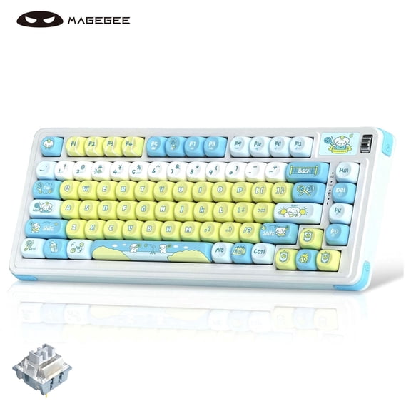 MageGee AIR75 Panda UK Layout 75 Percent Tri-Mode RGB Hot-Swap Mechanical Keyboard