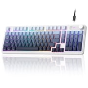MageGee GK960 95% Wired Keyboard, 98 Keys RGB Backlit Membrane Keyboard with Detachable USB-C Cable, Volume Knob, Side-Printed Keycaps - Blue Black