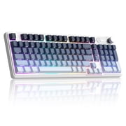 MageGee GK960 Wireless Creamy Keyboard, RGB Tri-Mode Wired/BT/2.4G Gaming Keyboard with Number Pad, 4000mAh Battery, Knob Control, Side Printed Keycaps, 19-Key Anti-Ghosting for Win/Mac