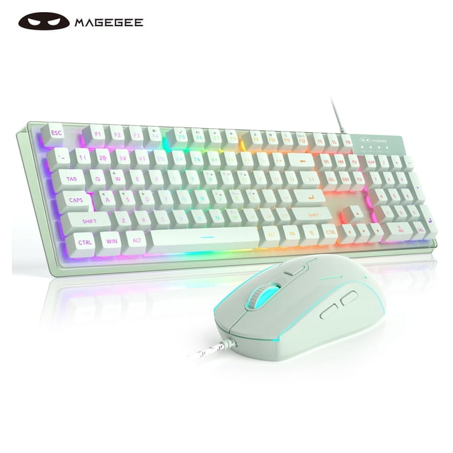 Programable Keyboard All Key Programable MageGee K1 RGB Gaming Keyboard and Mouse Combo, 104 Key Wired Backlit ...
