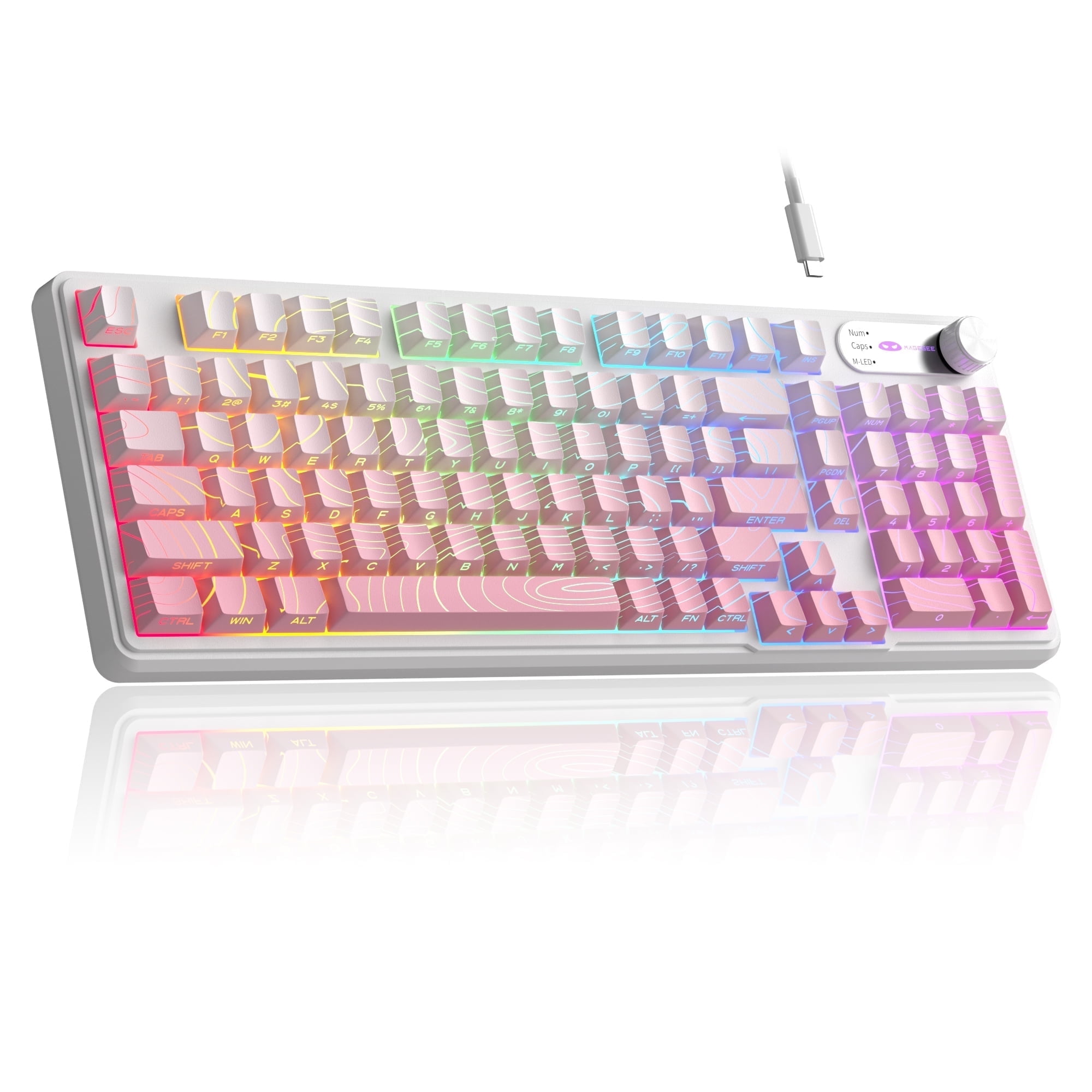 MageGee Keyboard GK960 98 Keys 95% Layout Keyboards, Type-C Connected Keyboard, Side Engraved ABS Keycaps, for PC/Loptop/MAC