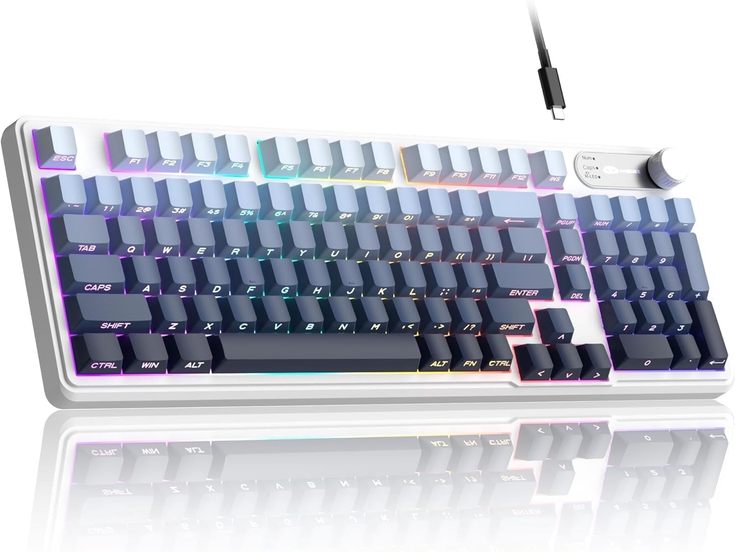 MageGee Keyboard GK960 98 Keys 95% Layout Keyboards, Type-C Connected Keyboard, Side Engraved ABS Keycaps, for PC/Loptop/MAC