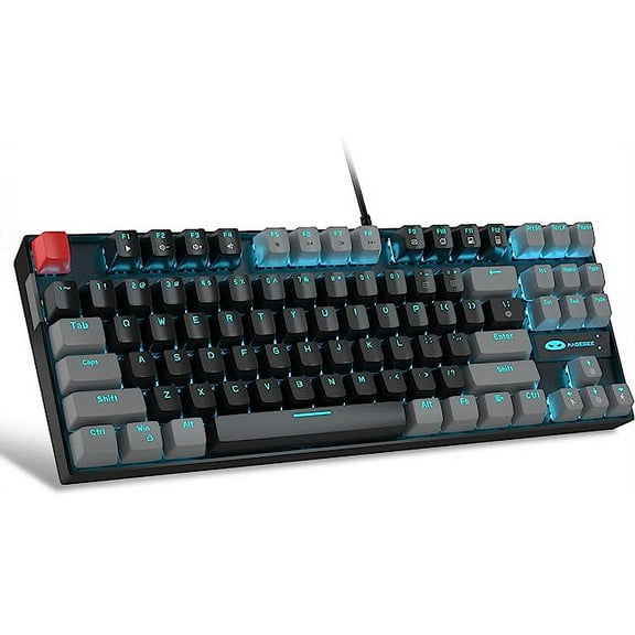 MageGee 75% Mechanical Gaming Keyboard, Blue Switch, LED Blue Backlit, 87 Keys Compact TKL Wired Keyboards