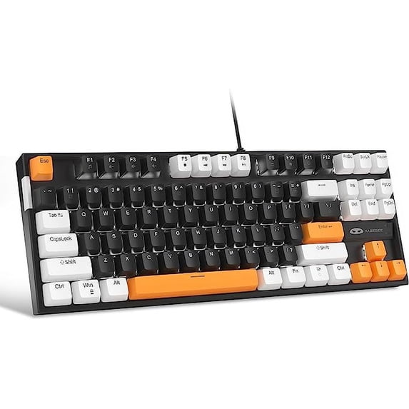 MageGee LED Backlit USB-C Gaming Keyboard, White & Black