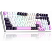 MageGee LIGHT100 Wired Creamy Keyboard,96% Gasket Hot Swappable Gaming Mechanical Keyboards with 6-Layer Sound Dampening, RGB Backlit for Win/Mac/PC,PBT Keycaps, Purple