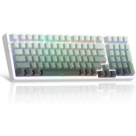 MageGee LIGHT100 Wireless Creamy Keyboard, Gasket Structure Hot Swappable, 2.4G/USB-C/BT5.0 8000mAh