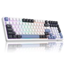 MageGee LIGHT100 Wireless Creamy Keyboard, Gasket Structure Hot Swappable, 2.4G/USB-C/BT5.0 RGB Backlit 8000mAh Battery