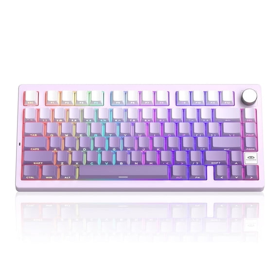 MageGee LIGHT75 Wireless Creamy Keyboard, Gasket Structure Hot Swappable, 75% Compact 2.4G/USB-C/BT5.0 RGB  4000mAh