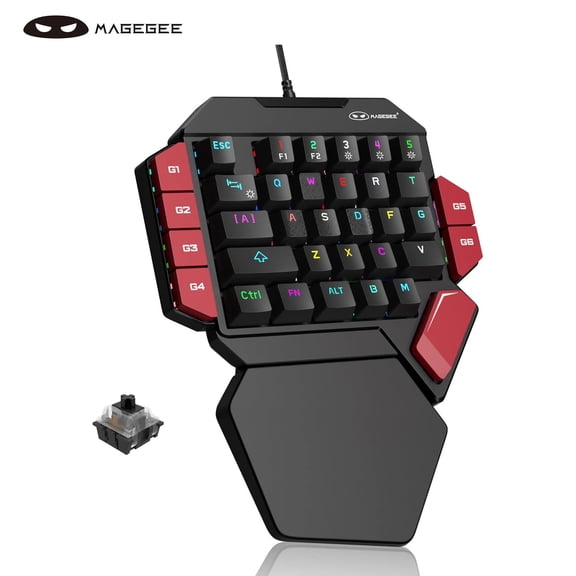 MageGee MK-AXE One-Handed 35-Key Wired Mechanical Gaming Keyboard, RGB Backlit, 6 Macro Keys