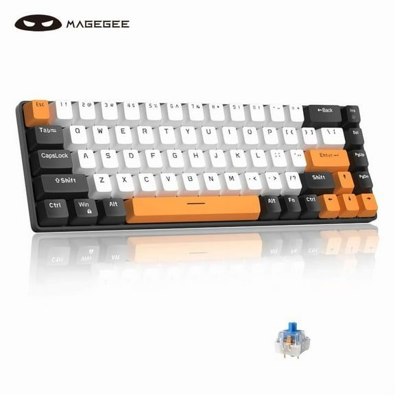 MageGee MK-BOX Portable 60% Mechanical Gaming Keyboard, Compact 68 Keys Mini Keyboard with LED Backlit, Wired Office Keyboard for Laptop PC, Gaming Accessories