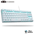 thumbnail image 1 of MageGee Mechanical Gaming Keyboard with Blue Switch, Compact 87 Keys Wired Computer Keyboard for Windows Laptop PC Gamer, LED Ice Blue Backlit, White, 1 of 7