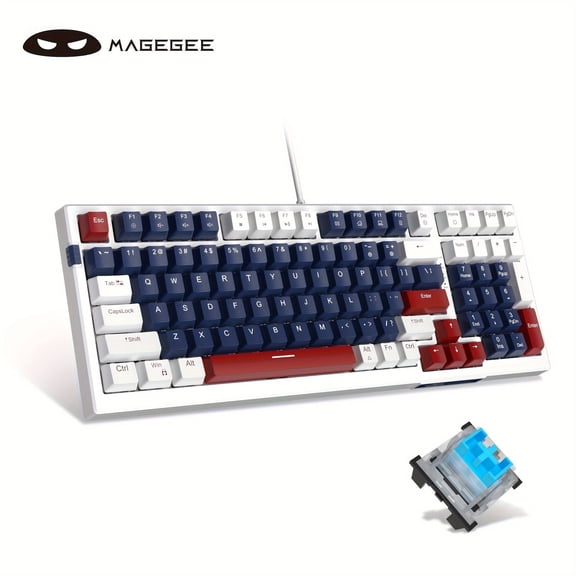 MageGee Mechanical Keyboard, Star98 Wired Gaming Keyboard Backlit Ultra-Slim USB Keyboards