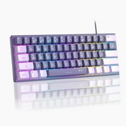 MageGee Mini 60% Gaming Keyboard, RGB Backlit 61 Key Ultra-Compact Keyboard, TS91 Ergonomic Waterproof Mechanical Feeling Office Computer Keyboard for PC, MAC, PS4, Xbox ONE GamerViolet