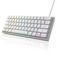 thumbnail image 1 of MageGee Mini 60% Gaming Keyboard, Upgrade RGB Backlit 61 Key Ultra-Compact Keyboard, TS91 Ergonomic Waterproof Mechanical Feeling Office Computer Keyboard for PC, MAC, PS4, Xbox ONE Gamer(White), 1 of 7
