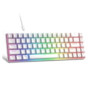 MageGee Portable 60% Mechanical Gaming Keyboard, MK-Box LED Backlit Compact 68 Keys Mini Wired Office Keyboard with Red Switch for Windows Laptop PC Mac - Black/Grey