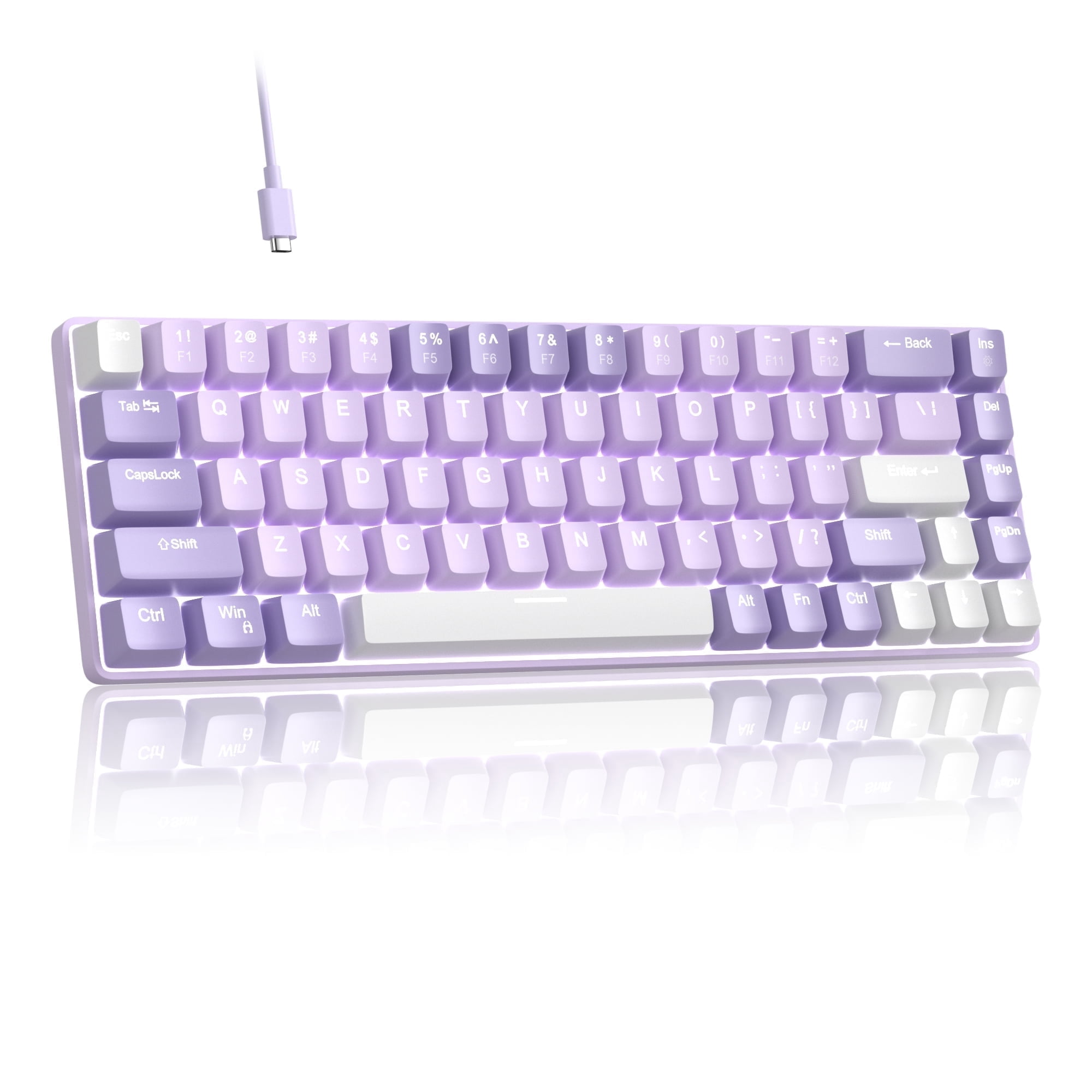 MageGee Portable 60% Mechanical Gaming Keyboard, Mk-Box LED Backlit Compact 68 Keys Mini Wired Office Keyboard with Red Switch for Windows Laptop PC Mac - Black/Grey