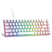 MageGee Portable 60% Mechanical Gaming Keyboard, MK-Box LED Backlit Compact 68 Keys Mini Wired Office Keyboard with Red Switch for Windows Laptop PC Mac - Black/Grey