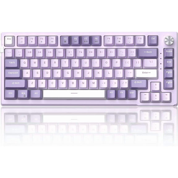MageGee Portable 60% Mechanical Gaming Keyboard, MK-Box LED Backlit Compact 68 Keys Mini Wired Office Keyboard with Red Switch for Windows Laptop PC Mac - Purple