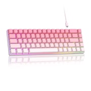 MageGee Portable 60% Mechanical Gaming Keyboard, RGB Backlit Compact 68 Keys Mini Wired Office Keyboard with Red Switches for Laptop PC Mac, Side Printed