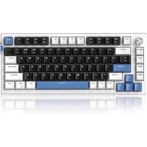 MageGee SKY81 Wireless 75 Percent Gasket Mechanical Gaming Keyboard, Blue Whale Switch, RGB, Knob Control