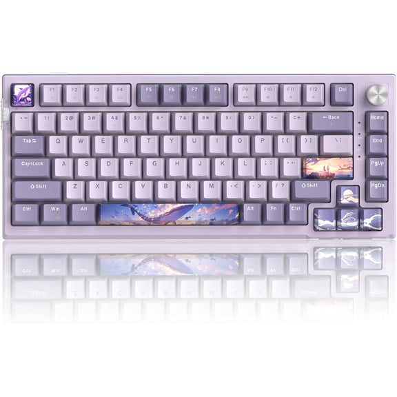 MageGee SKY81 75% Wireless Gasket Mechanical Gaming Keyboard, Hot Swappable RGB Custom Creamy w/ 5-Layer Padding, BT/2.4G/USB-C,Knob Control, NKRO
