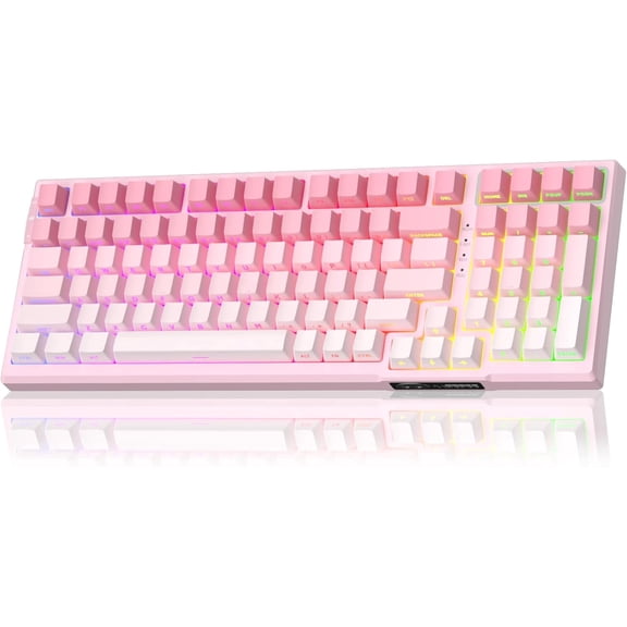 MageGee SKY98 Wireless Gasket Mechanical Gaming Keyboard, 96% Hot Swappable RGB Custom Creamy Keyboard with 5-Layer Sound Padding, BT/2.4G/USB-C, NKRO