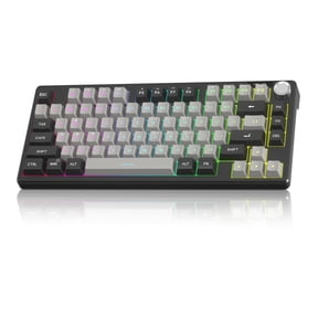 MageGee TS75 Black Gray Wired RGB Gaming Keyboard with Volume Knob and Anti-Ghosting