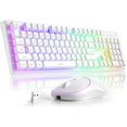 thumbnail image 1 of MageGee V550 Wireless Gaming Keyboard and Mouse, 2.4G Full-Sized RGB LED Computer Keyboards with Transparent Shell, Rechargeable Quiet Cordless Mouse & Keyboard Combo for Laptop/PC/Desktop (Purple), 1 of 8