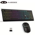 thumbnail image 1 of MageGee V650S Wireless Keyboard Mouse Combo, 2.4G Full Size RGB Backlit Silent Ultra-Thin Gaming Keyboard and Mouse Set with Num, 1 of 7
