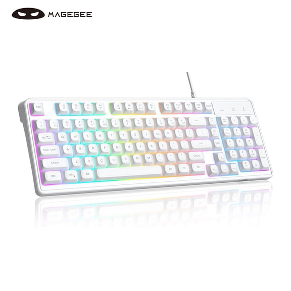 MageGee 104-Key Full-Size Wired Gaming Keyboard - 7-Color Rainbow Backlight for PC/Laptop