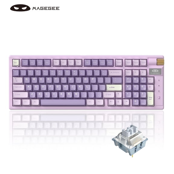 MageGee Wireless Mechanical Keyboard, Tri-Mode 2.4GHz/BT/USB-C Hot-Swappable 98 Keys Gasket Gaming Keyboard