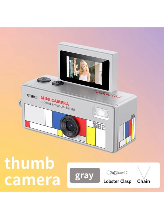 Keychain Camera, 0.96 Inch Flip Screen, 720P Retro CCD Mini Digital Camera, Ultra-Compact Camcorder, TF Card Not Included