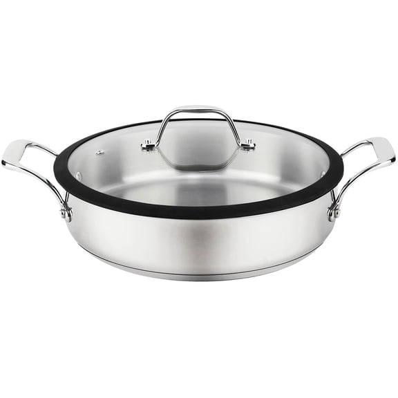 Magefesa Balance 11-Inch Stainless Steel Braiser with Lid, 3.2 Quart