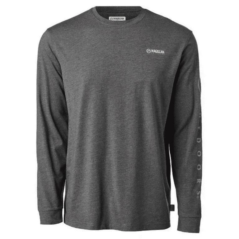 Magellan Outdoors Men's Grotto Falls Long Sleeve T-Shirt in Gray, Size L 