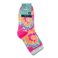 thumbnail image 1 of Magellan Outdoors Women's Lodge Socks Aloe Infused Soothing Spa Socks for Women and Men (Pink & Orange Tie Dye, Medium), 1 of 5