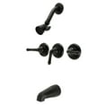 thumbnail image 1 of Magellan Three-Handle Tub & Shower Faucet, Matte Black, 1 of 1