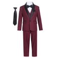 thumbnail image 1 of Magen Kids Boys Tuxedo 7pcs Set Suit 1-18 Burgundy 2 Buttons (as1, numeric, numeric_6), 1 of 1