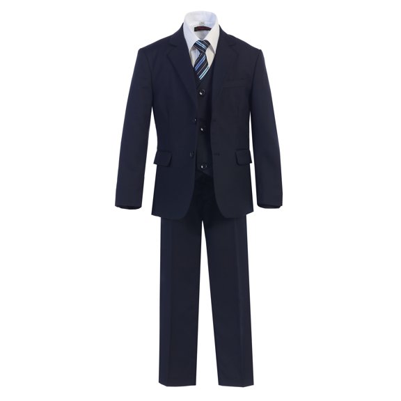 Magen Kids Husky Boys Suit 7pcs Set Suit 8-20 Navy 2 Button (as1, numeric, numeric_20, husky)