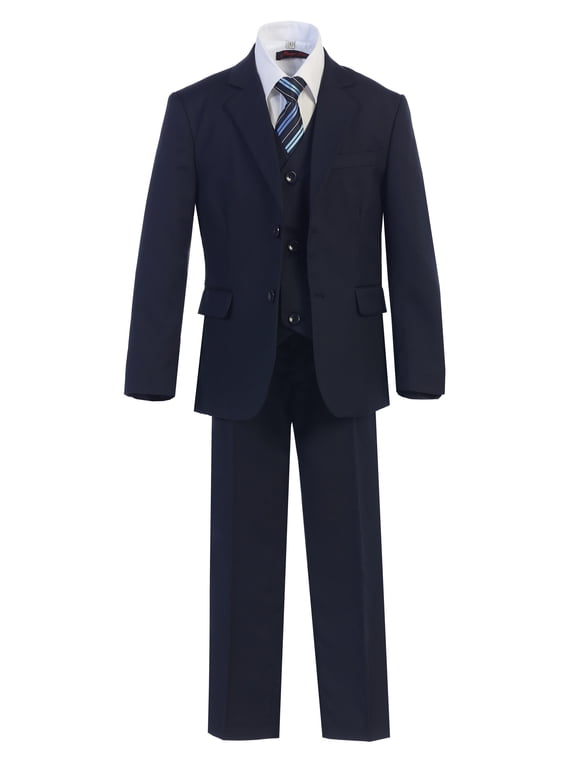 Husky Boys Suit 7pcs Set Suit 8-20 Navy 2 Button (as1, numeric, numeric_20, husky)