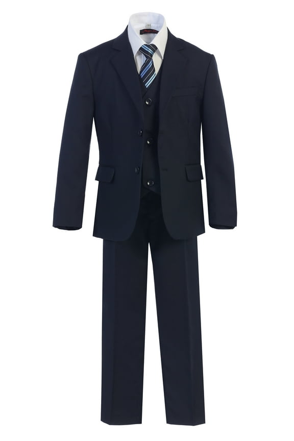 Husky Boys Suit 7pcs Set Suit 8-20 Navy 2 Button (as1, numeric, numeric_20, husky)