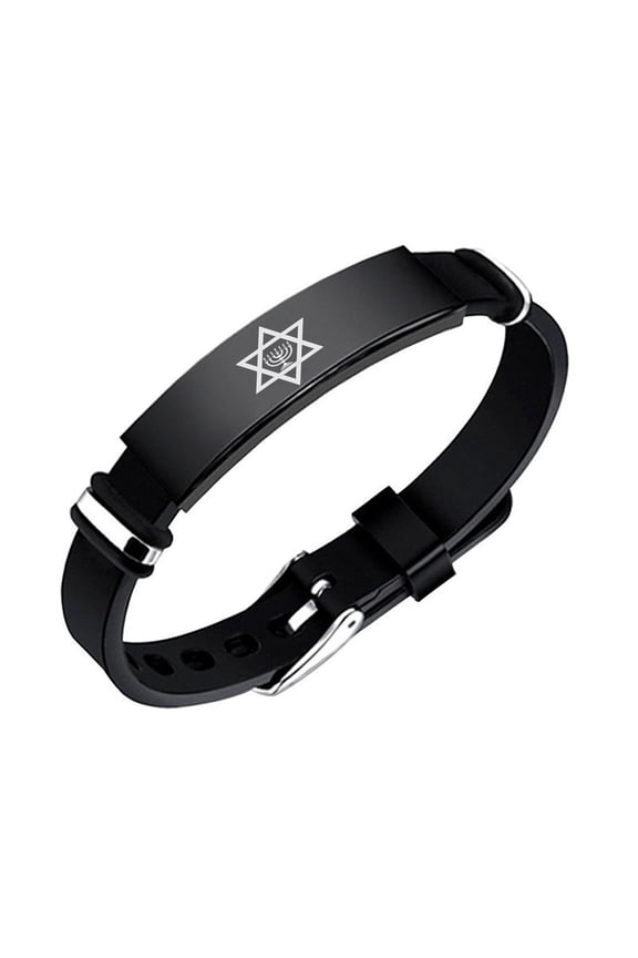 Magen Star Of David Silicone Bracelet Israel Judaica Bangle Messianic Menorah Wristband Jewish Symbol Jewelry