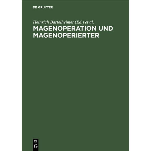 Magenoperation und Magenoperierter (Hardcover)